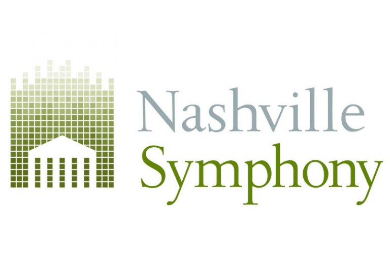nashville symphony olive and grey logo on a white background