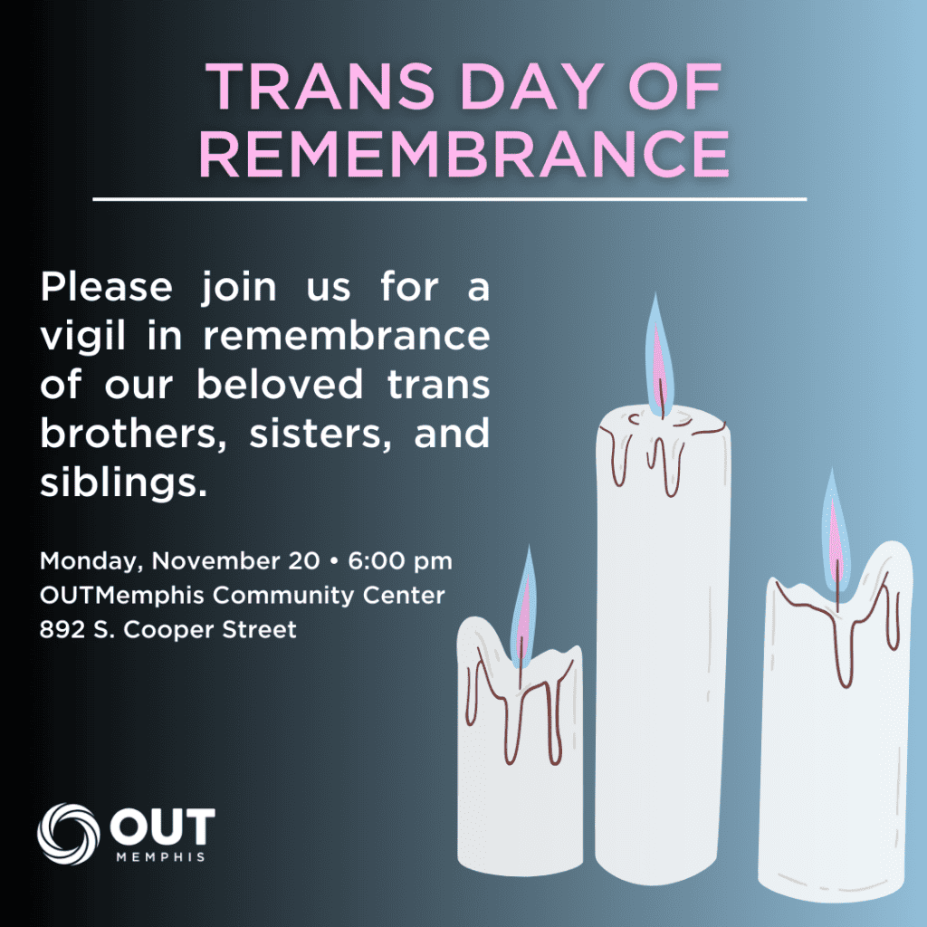 Trans Day of Remembrance at Out Memphis, flyer