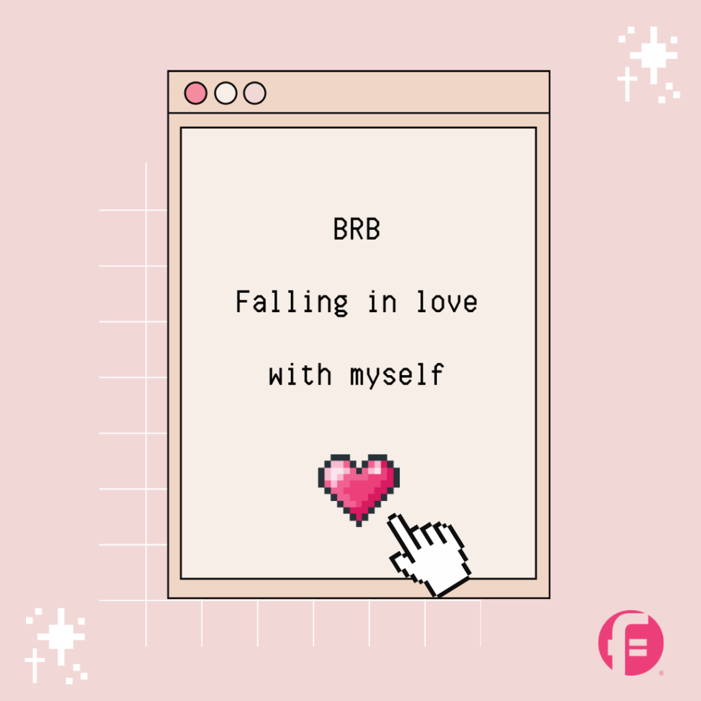 BRB, Tarjeta Falling In Love With Myself como parte del resumen de tarjetas del Día de San Valentín
