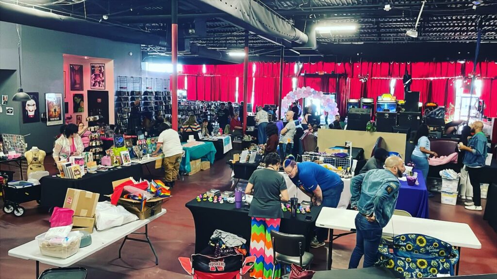 Wide shot of Trans Fest 2023 at Black Lodge