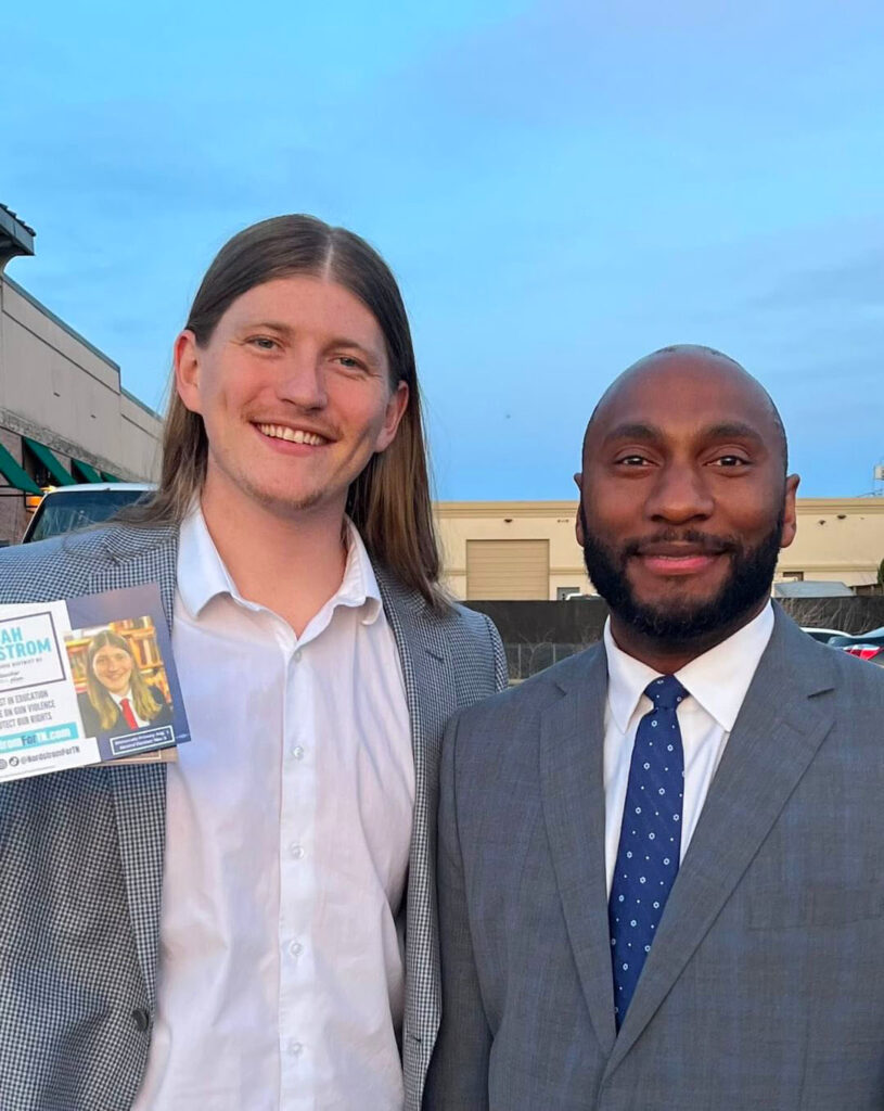 Noah Nordstrom stands with Shelby County Mayor Lee Harris.