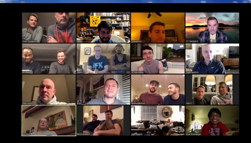????️????Friends Who Like to Run????️???? group Zoom call courtesy Shahin Samiei