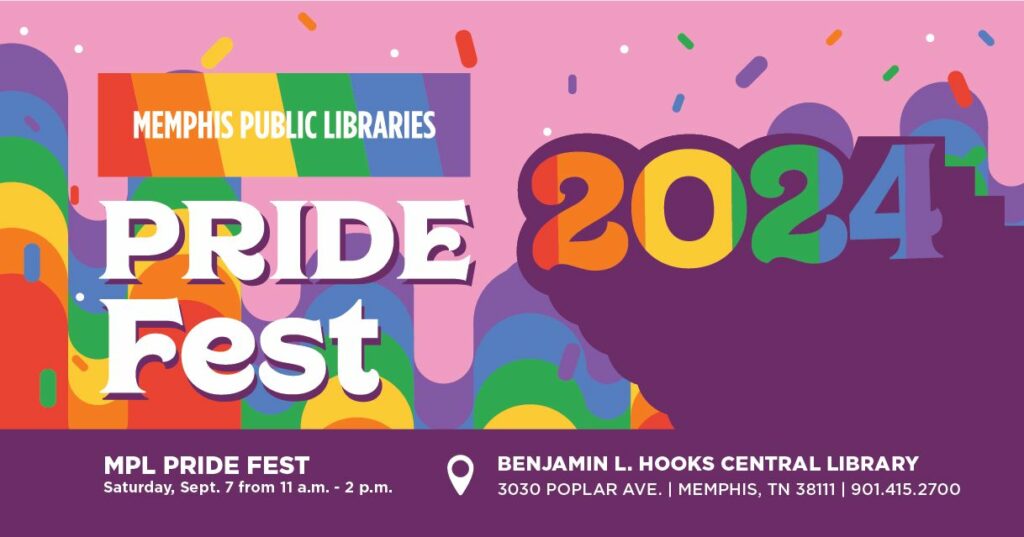 Pride Fest graphic from the Memphis Public Library