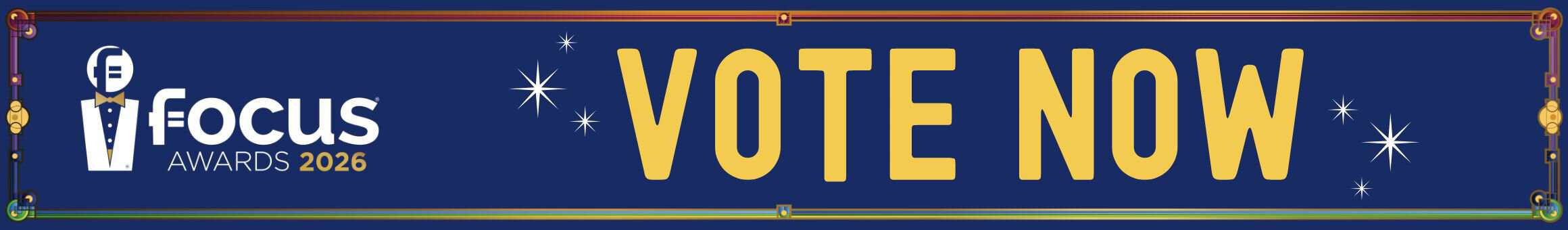 Focus Awards 2026 logo with a starry background and 'VOTE NOW' text. — focuslgbt.com