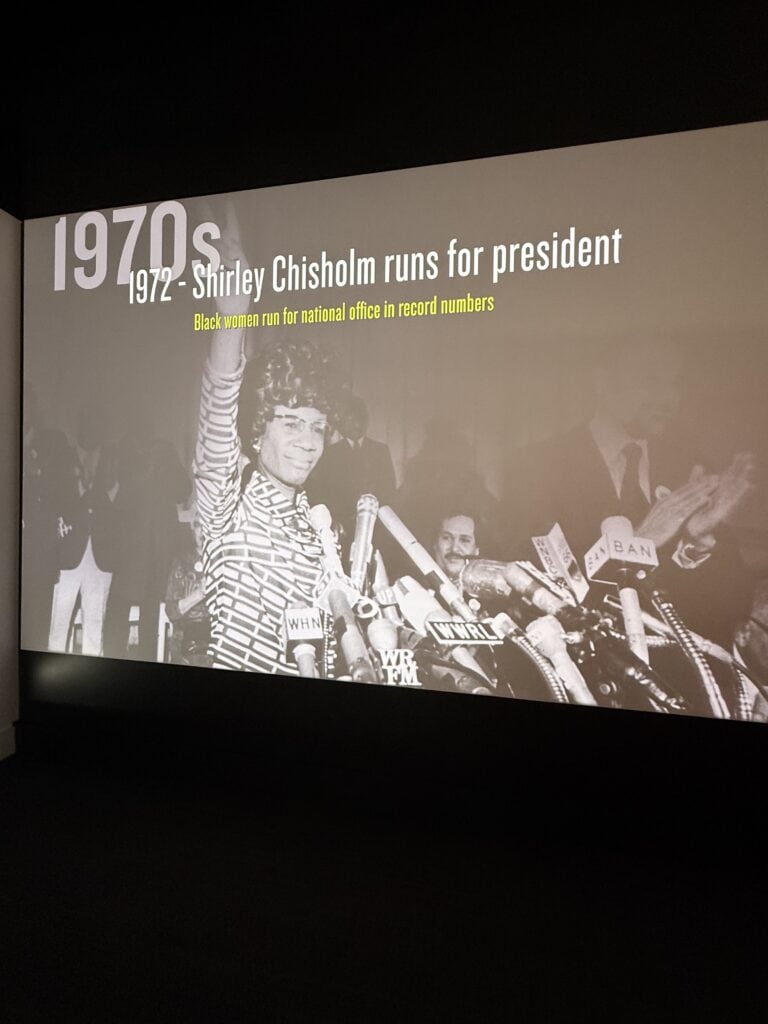 Historical exhibit showing Shirley Chisholm at a press conference in Memphis. — focuslgbt.com
