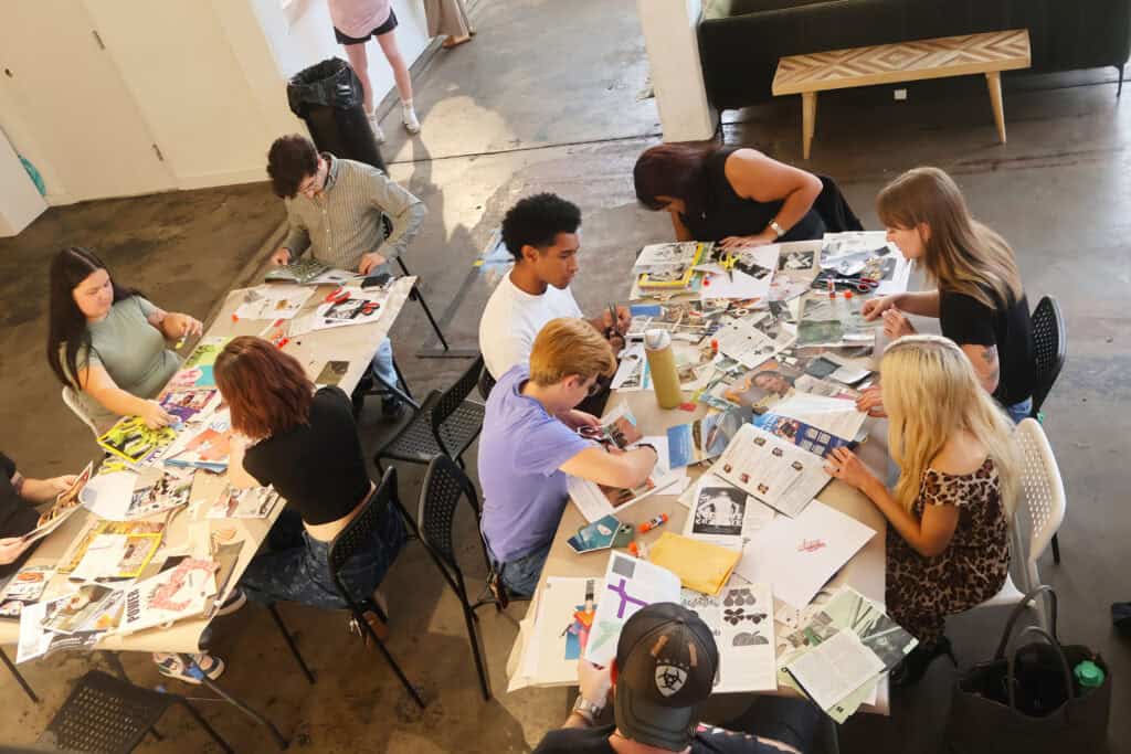 People creating art and crafts at a community workshop in Memphis. — focuslgbt.com